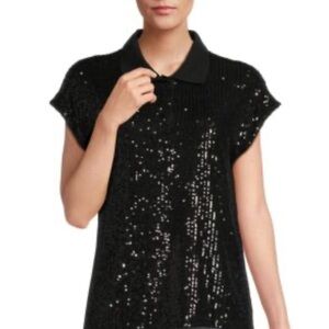 Black Sequin Women's Blouse